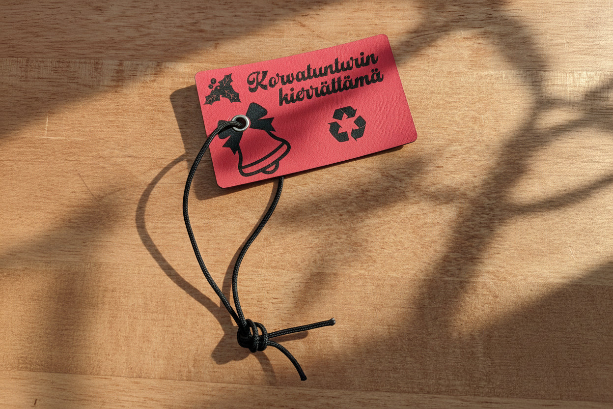 Keinonahkainen ompelumerkki 5 kpl Regular omalla tekstillä