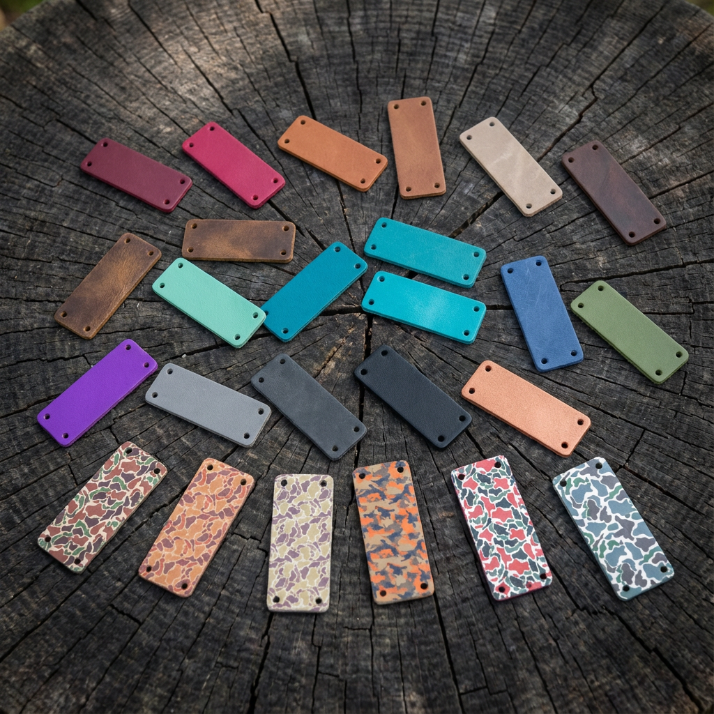 Keinonahkainen ompelumerkki 5 kpl Premium omalla tekstillä